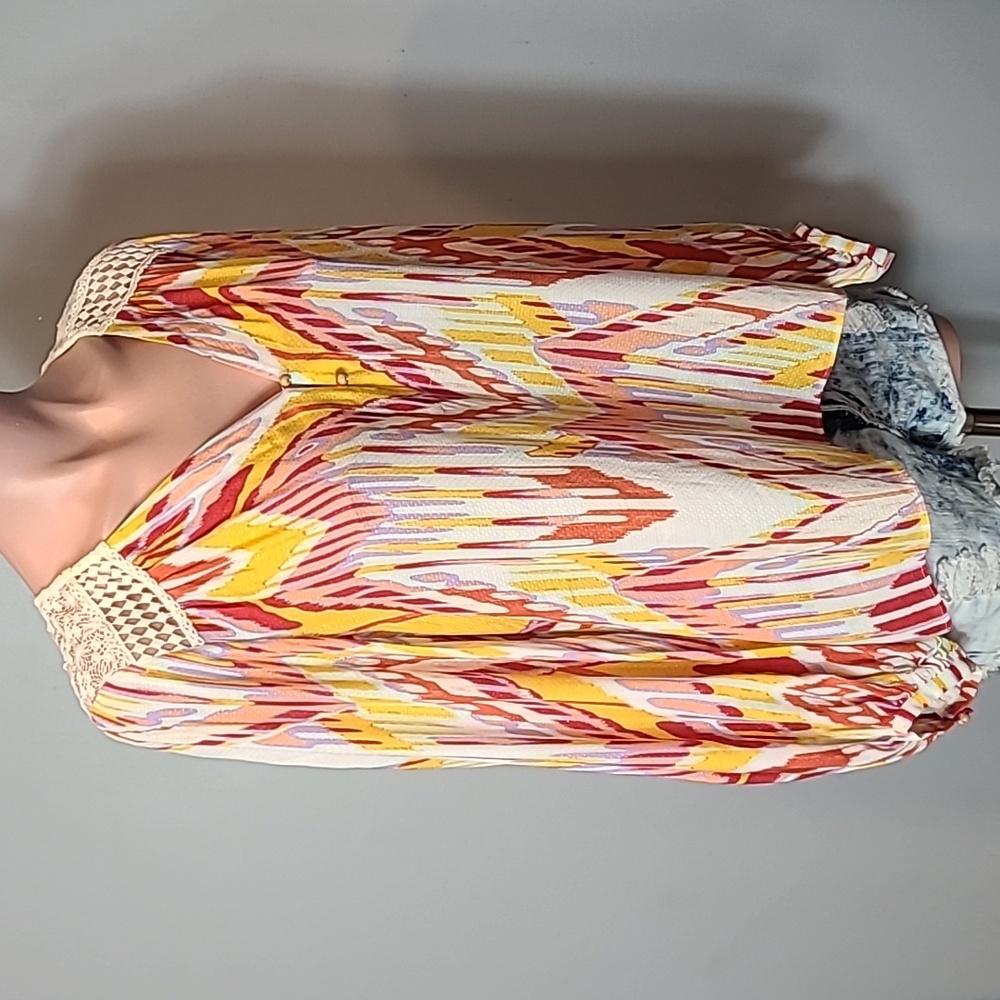 HALE BOB Art To Wear Flowy Top Size XS Silky Bohemian Comfy Beachy‎ Summer - Picture 4 of 10